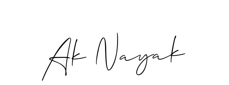 The best way (Allison_Script) to make a short signature is to pick only two or three words in your name. The name Ak Nayak include a total of six letters. For converting this name. Ak Nayak signature style 2 images and pictures png