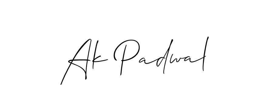 Create a beautiful signature design for name Ak Padwal. With this signature (Allison_Script) fonts, you can make a handwritten signature for free. Ak Padwal signature style 2 images and pictures png