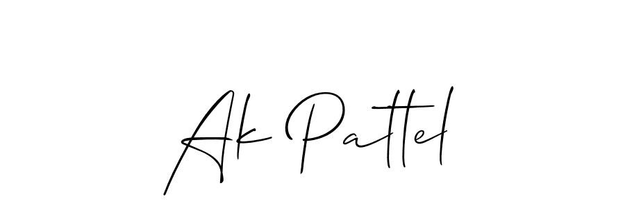 Allison_Script is a professional signature style that is perfect for those who want to add a touch of class to their signature. It is also a great choice for those who want to make their signature more unique. Get Ak Pattel name to fancy signature for free. Ak Pattel signature style 2 images and pictures png