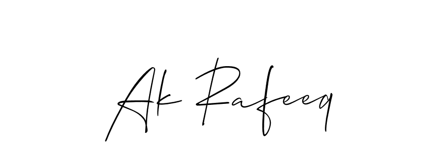 Ak Rafeeq stylish signature style. Best Handwritten Sign (Allison_Script) for my name. Handwritten Signature Collection Ideas for my name Ak Rafeeq. Ak Rafeeq signature style 2 images and pictures png