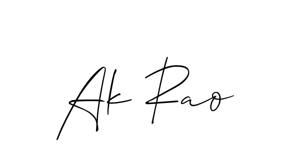 Make a beautiful signature design for name Ak Rao. With this signature (Allison_Script) style, you can create a handwritten signature for free. Ak Rao signature style 2 images and pictures png