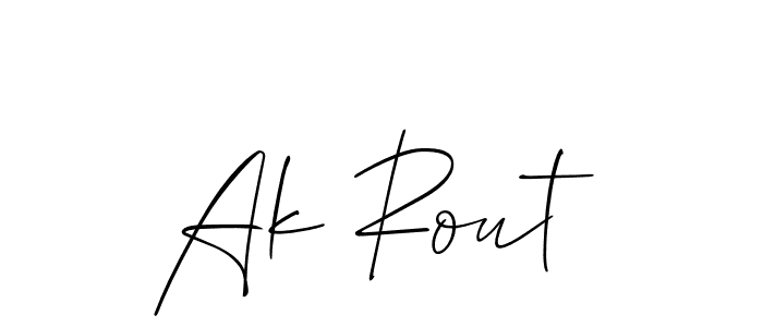 Design your own signature with our free online signature maker. With this signature software, you can create a handwritten (Allison_Script) signature for name Ak Rout. Ak Rout signature style 2 images and pictures png