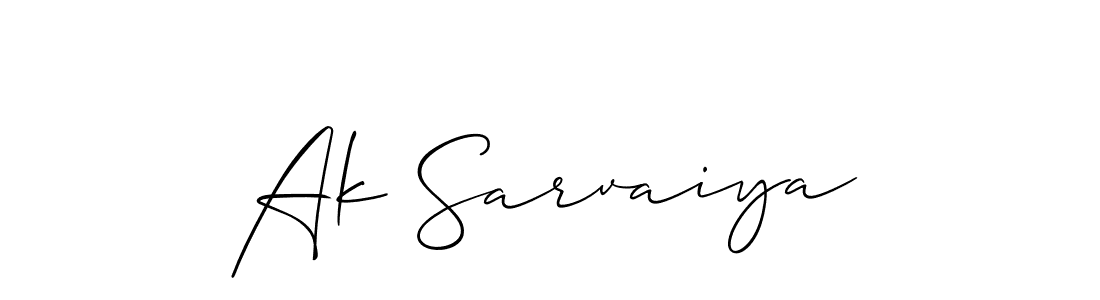 It looks lik you need a new signature style for name Ak Sarvaiya. Design unique handwritten (Allison_Script) signature with our free signature maker in just a few clicks. Ak Sarvaiya signature style 2 images and pictures png