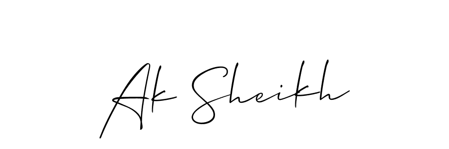 How to make Ak Sheikh name signature. Use Allison_Script style for creating short signs online. This is the latest handwritten sign. Ak Sheikh signature style 2 images and pictures png