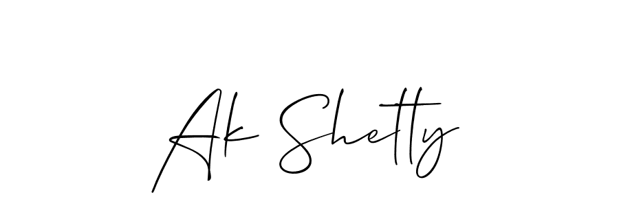 Also we have Ak Shetty name is the best signature style. Create professional handwritten signature collection using Allison_Script autograph style. Ak Shetty signature style 2 images and pictures png