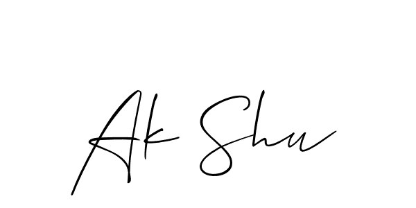 Also we have Ak Shu name is the best signature style. Create professional handwritten signature collection using Allison_Script autograph style. Ak Shu signature style 2 images and pictures png