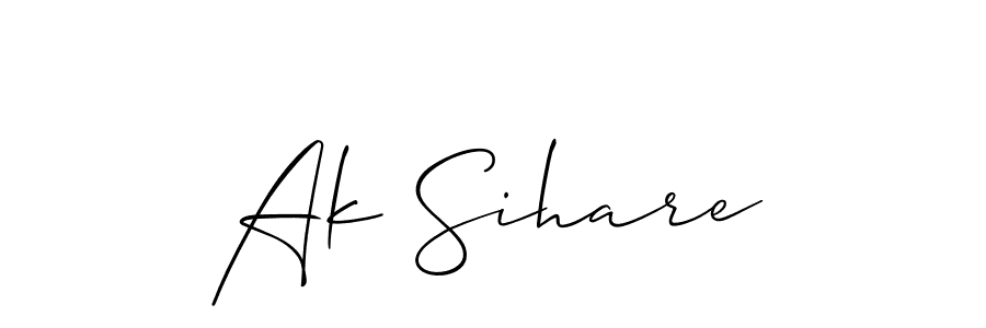 Make a short Ak Sihare signature style. Manage your documents anywhere anytime using Allison_Script. Create and add eSignatures, submit forms, share and send files easily. Ak Sihare signature style 2 images and pictures png