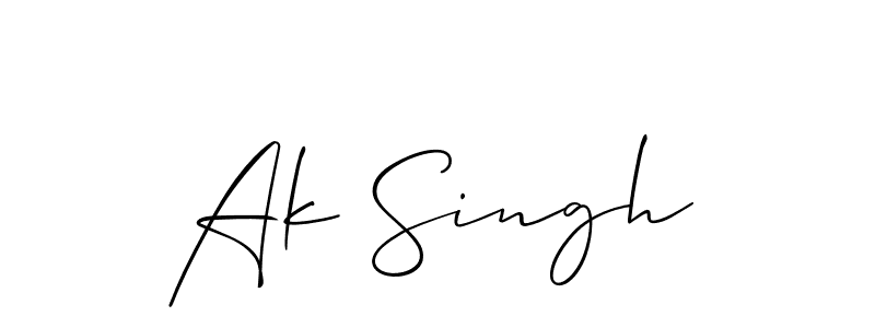 The best way (Allison_Script) to make a short signature is to pick only two or three words in your name. The name Ak Singh include a total of six letters. For converting this name. Ak Singh signature style 2 images and pictures png