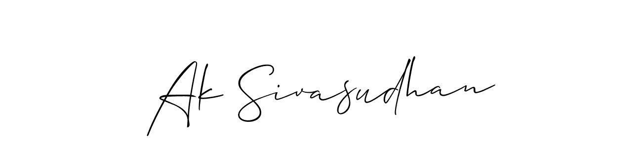 Also You can easily find your signature by using the search form. We will create Ak Sivasudhan name handwritten signature images for you free of cost using Allison_Script sign style. Ak Sivasudhan signature style 2 images and pictures png