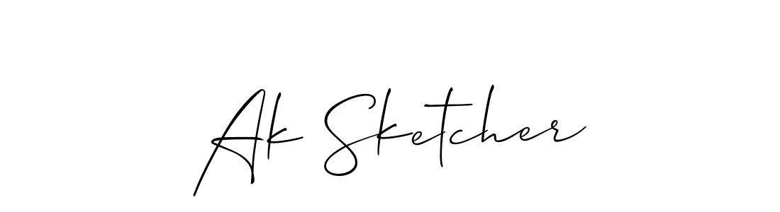 The best way (Allison_Script) to make a short signature is to pick only two or three words in your name. The name Ak Sketcher include a total of six letters. For converting this name. Ak Sketcher signature style 2 images and pictures png