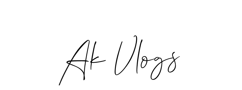You should practise on your own different ways (Allison_Script) to write your name (Ak Vlogs) in signature. don't let someone else do it for you. Ak Vlogs signature style 2 images and pictures png