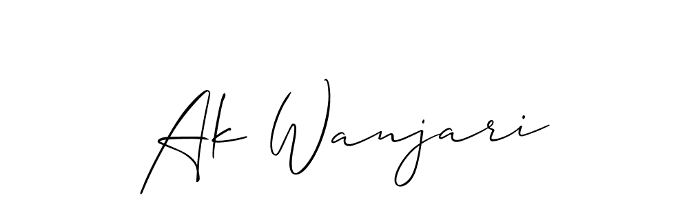 Similarly Allison_Script is the best handwritten signature design. Signature creator online .You can use it as an online autograph creator for name Ak Wanjari. Ak Wanjari signature style 2 images and pictures png