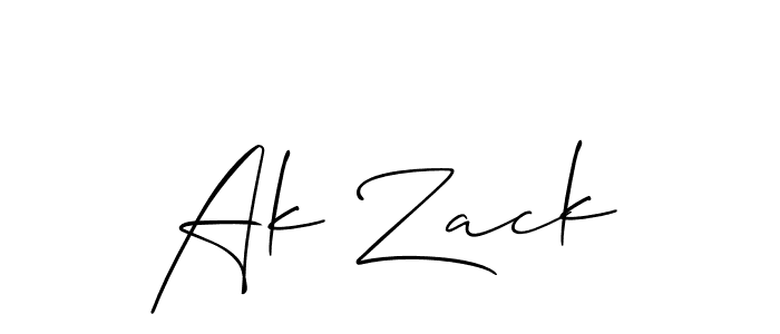 It looks lik you need a new signature style for name Ak Zack. Design unique handwritten (Allison_Script) signature with our free signature maker in just a few clicks. Ak Zack signature style 2 images and pictures png