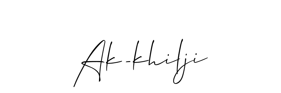 Also You can easily find your signature by using the search form. We will create Ak-khilji name handwritten signature images for you free of cost using Allison_Script sign style. Ak-khilji signature style 2 images and pictures png
