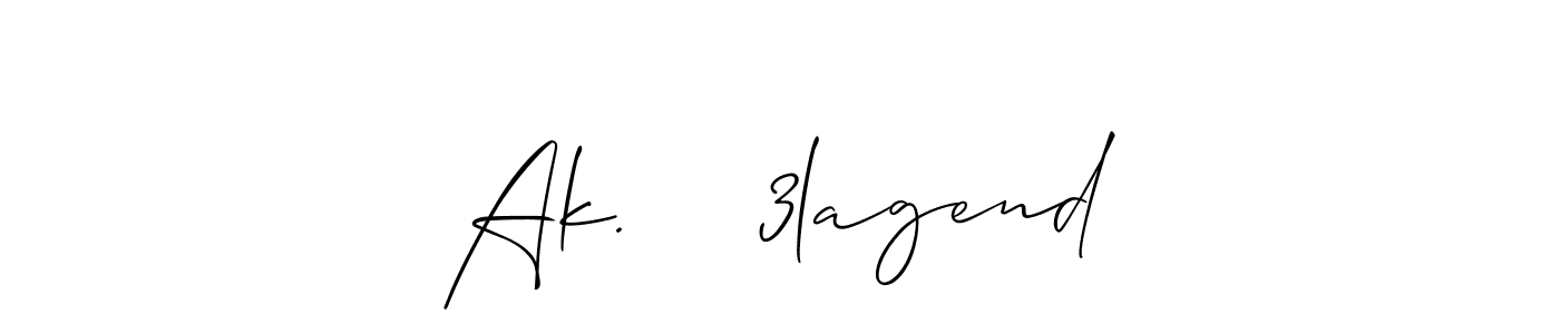 Allison_Script is a professional signature style that is perfect for those who want to add a touch of class to their signature. It is also a great choice for those who want to make their signature more unique. Get Ak.    3lagend name to fancy signature for free. Ak.    3lagend signature style 2 images and pictures png