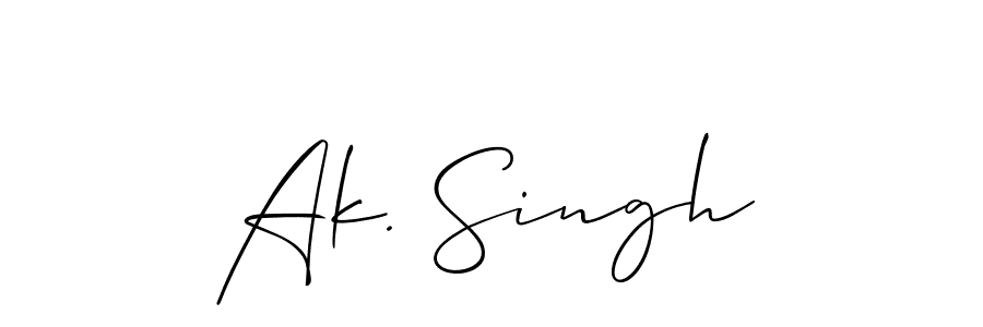 Make a beautiful signature design for name Ak. Singh. With this signature (Allison_Script) style, you can create a handwritten signature for free. Ak. Singh signature style 2 images and pictures png