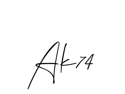 The best way (Allison_Script) to make a short signature is to pick only two or three words in your name. The name Ak74 include a total of six letters. For converting this name. Ak74 signature style 2 images and pictures png