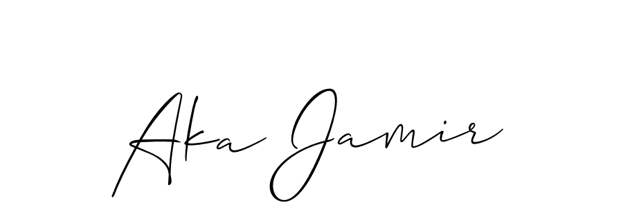 It looks lik you need a new signature style for name Aka Jamir. Design unique handwritten (Allison_Script) signature with our free signature maker in just a few clicks. Aka Jamir signature style 2 images and pictures png