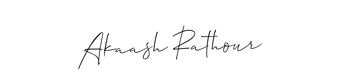 Use a signature maker to create a handwritten signature online. With this signature software, you can design (Allison_Script) your own signature for name Akaash Rathour. Akaash Rathour signature style 2 images and pictures png