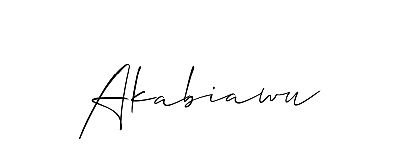 Make a beautiful signature design for name Akabiawu. With this signature (Allison_Script) style, you can create a handwritten signature for free. Akabiawu signature style 2 images and pictures png