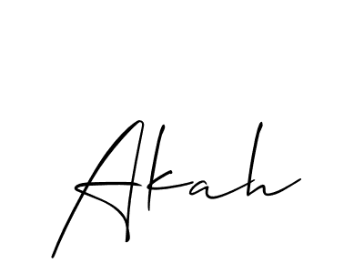 The best way (Allison_Script) to make a short signature is to pick only two or three words in your name. The name Akah include a total of six letters. For converting this name. Akah signature style 2 images and pictures png