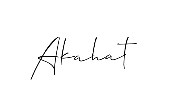 Allison_Script is a professional signature style that is perfect for those who want to add a touch of class to their signature. It is also a great choice for those who want to make their signature more unique. Get Akahat name to fancy signature for free. Akahat signature style 2 images and pictures png