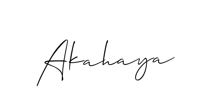 Use a signature maker to create a handwritten signature online. With this signature software, you can design (Allison_Script) your own signature for name Akahaya. Akahaya signature style 2 images and pictures png