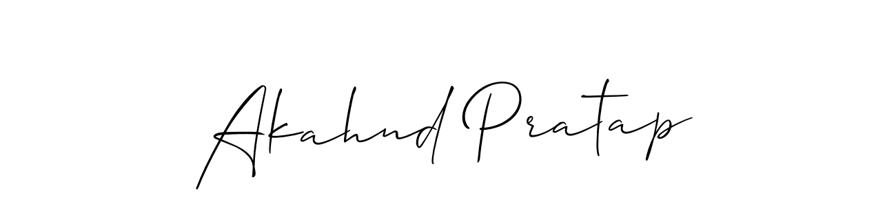 Design your own signature with our free online signature maker. With this signature software, you can create a handwritten (Allison_Script) signature for name Akahnd Pratap. Akahnd Pratap signature style 2 images and pictures png