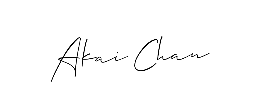How to make Akai Chan signature? Allison_Script is a professional autograph style. Create handwritten signature for Akai Chan name. Akai Chan signature style 2 images and pictures png