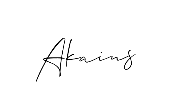 It looks lik you need a new signature style for name Akains. Design unique handwritten (Allison_Script) signature with our free signature maker in just a few clicks. Akains signature style 2 images and pictures png