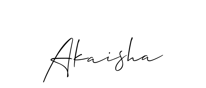 Make a beautiful signature design for name Akaisha. With this signature (Allison_Script) style, you can create a handwritten signature for free. Akaisha signature style 2 images and pictures png