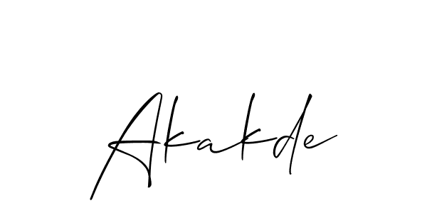 Use a signature maker to create a handwritten signature online. With this signature software, you can design (Allison_Script) your own signature for name Akakde. Akakde signature style 2 images and pictures png