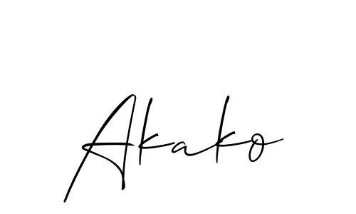Design your own signature with our free online signature maker. With this signature software, you can create a handwritten (Allison_Script) signature for name Akako. Akako signature style 2 images and pictures png
