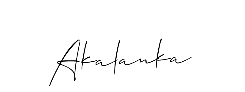 Make a beautiful signature design for name Akalanka. With this signature (Allison_Script) style, you can create a handwritten signature for free. Akalanka signature style 2 images and pictures png