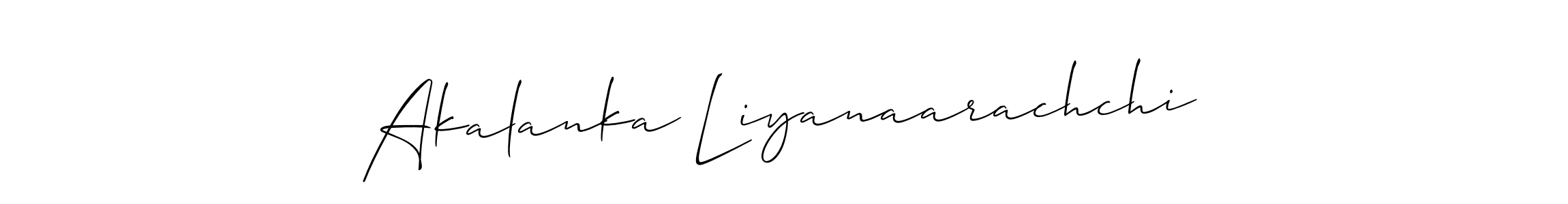 Make a short Akalanka Liyanaarachchi signature style. Manage your documents anywhere anytime using Allison_Script. Create and add eSignatures, submit forms, share and send files easily. Akalanka Liyanaarachchi signature style 2 images and pictures png