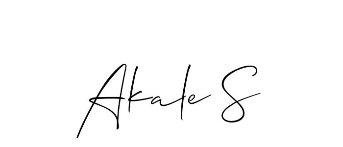 How to make Akale S name signature. Use Allison_Script style for creating short signs online. This is the latest handwritten sign. Akale S signature style 2 images and pictures png