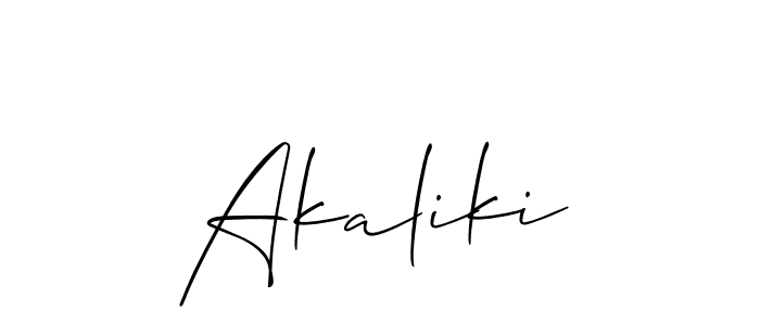 The best way (Allison_Script) to make a short signature is to pick only two or three words in your name. The name Akaliki include a total of six letters. For converting this name. Akaliki signature style 2 images and pictures png