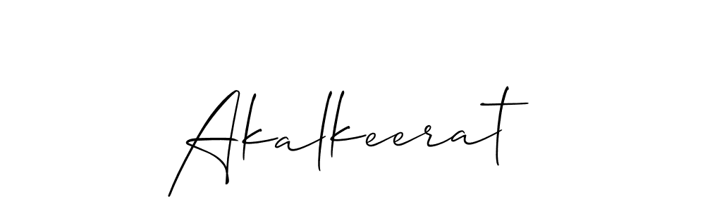 Use a signature maker to create a handwritten signature online. With this signature software, you can design (Allison_Script) your own signature for name Akalkeerat. Akalkeerat signature style 2 images and pictures png