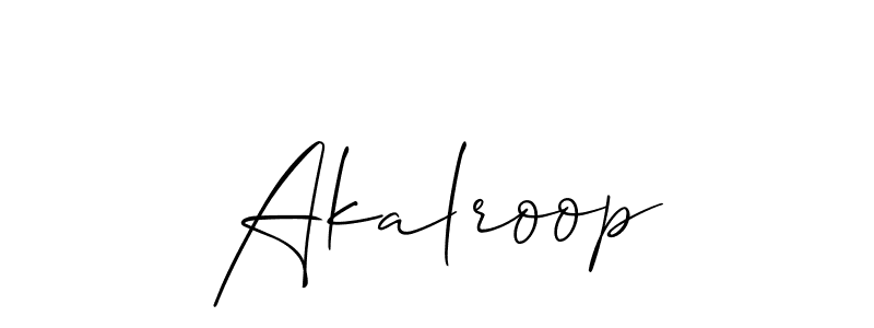 You should practise on your own different ways (Allison_Script) to write your name (Akalroop) in signature. don't let someone else do it for you. Akalroop signature style 2 images and pictures png