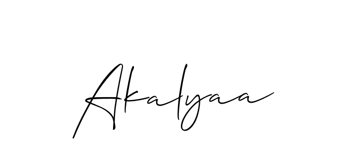 Similarly Allison_Script is the best handwritten signature design. Signature creator online .You can use it as an online autograph creator for name Akalyaa. Akalyaa signature style 2 images and pictures png