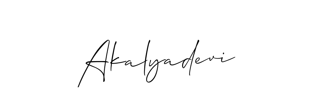 Make a short Akalyadevi signature style. Manage your documents anywhere anytime using Allison_Script. Create and add eSignatures, submit forms, share and send files easily. Akalyadevi signature style 2 images and pictures png