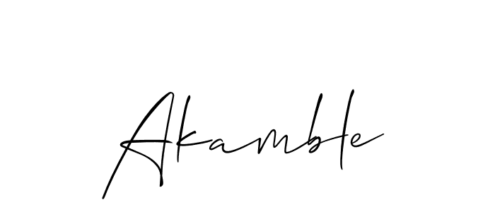 It looks lik you need a new signature style for name Akamble. Design unique handwritten (Allison_Script) signature with our free signature maker in just a few clicks. Akamble signature style 2 images and pictures png