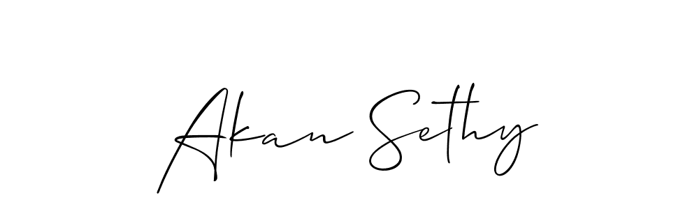 Also You can easily find your signature by using the search form. We will create Akan Sethy name handwritten signature images for you free of cost using Allison_Script sign style. Akan Sethy signature style 2 images and pictures png