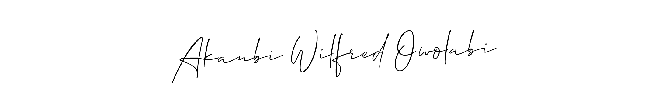 Create a beautiful signature design for name Akanbi Wilfred Owolabi. With this signature (Allison_Script) fonts, you can make a handwritten signature for free. Akanbi Wilfred Owolabi signature style 2 images and pictures png
