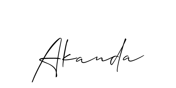 It looks lik you need a new signature style for name Akanda. Design unique handwritten (Allison_Script) signature with our free signature maker in just a few clicks. Akanda signature style 2 images and pictures png