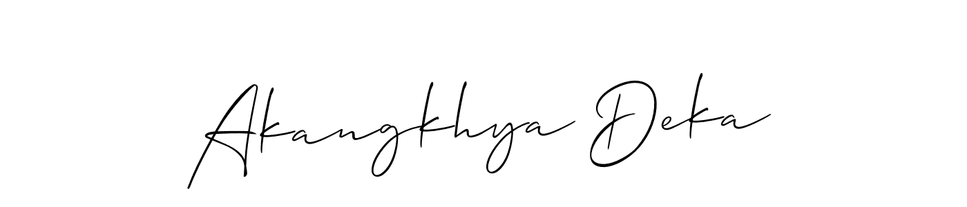 It looks lik you need a new signature style for name Akangkhya Deka. Design unique handwritten (Allison_Script) signature with our free signature maker in just a few clicks. Akangkhya Deka signature style 2 images and pictures png