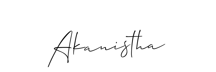 Use a signature maker to create a handwritten signature online. With this signature software, you can design (Allison_Script) your own signature for name Akanistha. Akanistha signature style 2 images and pictures png