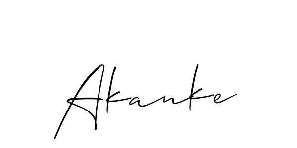 Make a beautiful signature design for name Akanke. With this signature (Allison_Script) style, you can create a handwritten signature for free. Akanke signature style 2 images and pictures png