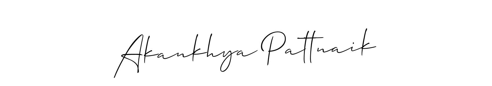 How to make Akankhya Pattnaik name signature. Use Allison_Script style for creating short signs online. This is the latest handwritten sign. Akankhya Pattnaik signature style 2 images and pictures png