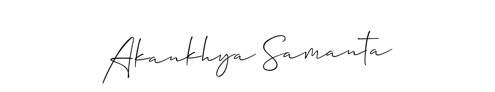 Design your own signature with our free online signature maker. With this signature software, you can create a handwritten (Allison_Script) signature for name Akankhya Samanta. Akankhya Samanta signature style 2 images and pictures png